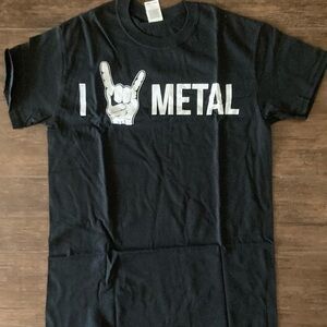 Black 'I Love Metal' Graphic T-Shirt